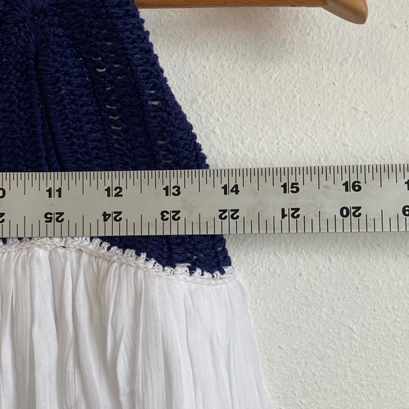 J. Crew Crochet mixy dress in White Navy- Size Medium - Picture 4 of 6